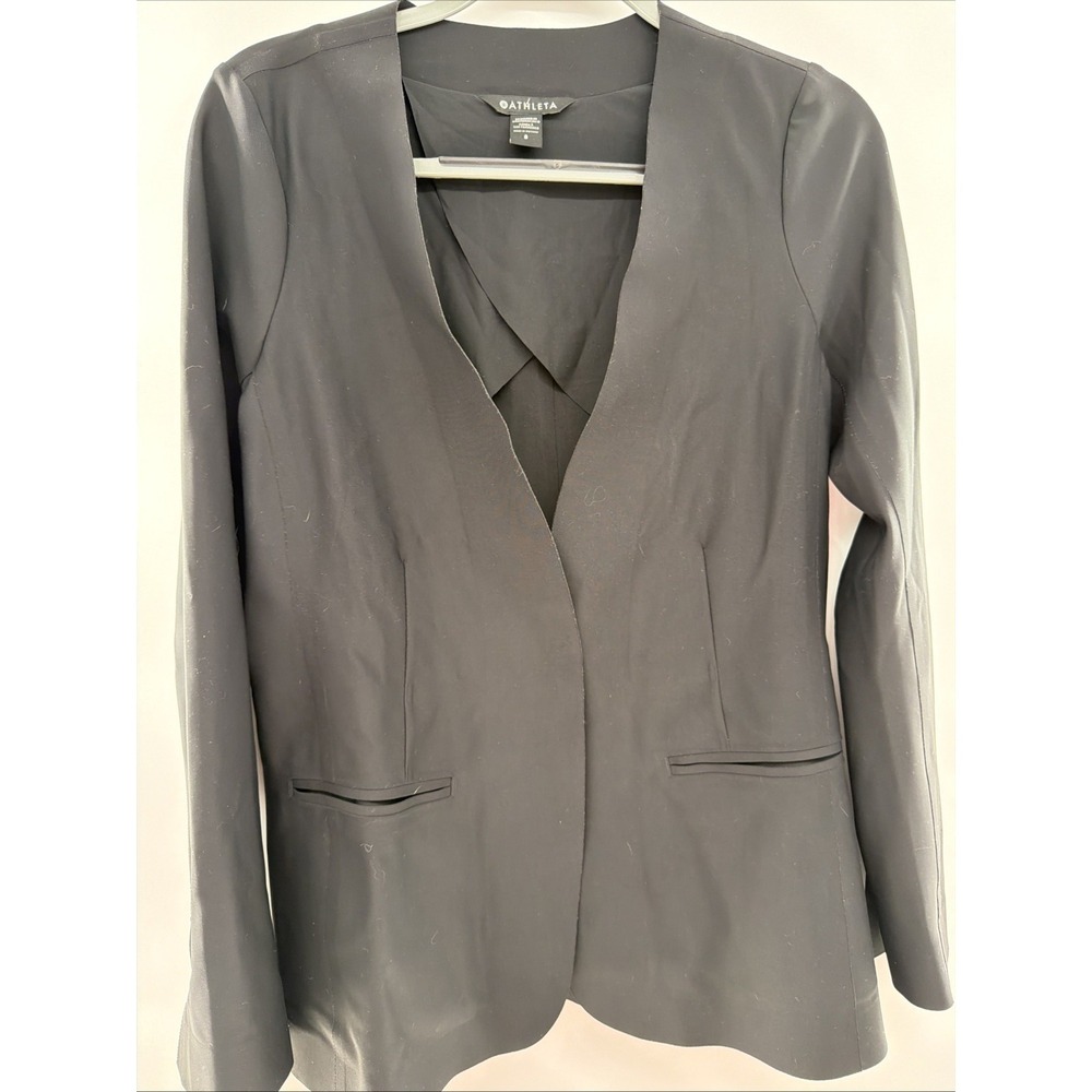 Athleta Women's Avenue Blazer Career Performance Wear Size 8 Black FA22 Stretch